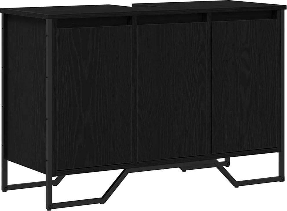 vidaXL Mosdókagyló Szekrény Egyéb Fekete tölgy 91 x 35 x 60 cm Faanyag