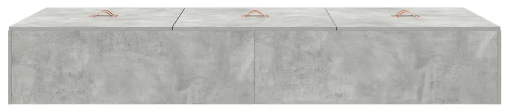 Ágykeret tárolóval Beton szürke 75 x 190 cm Faanyag