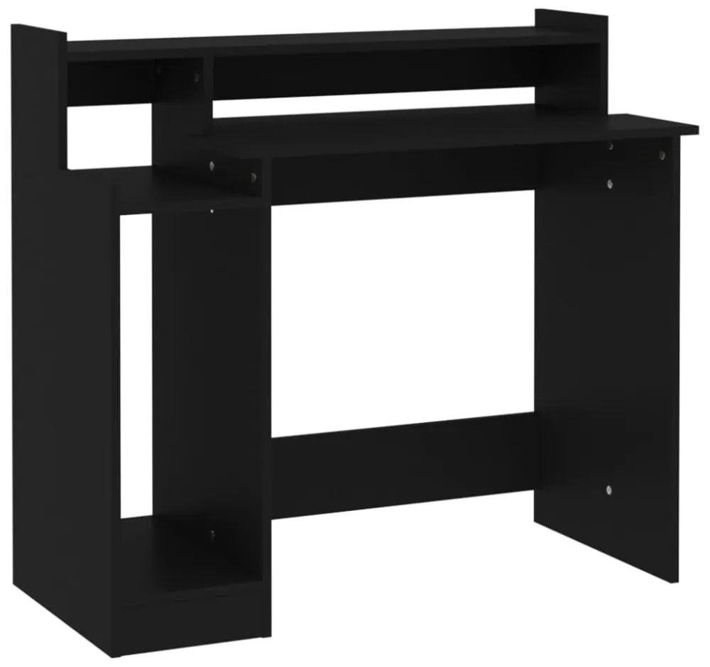 fekete szerelt fa íróasztal LED-ekkel 97 x 45 x 90 cm