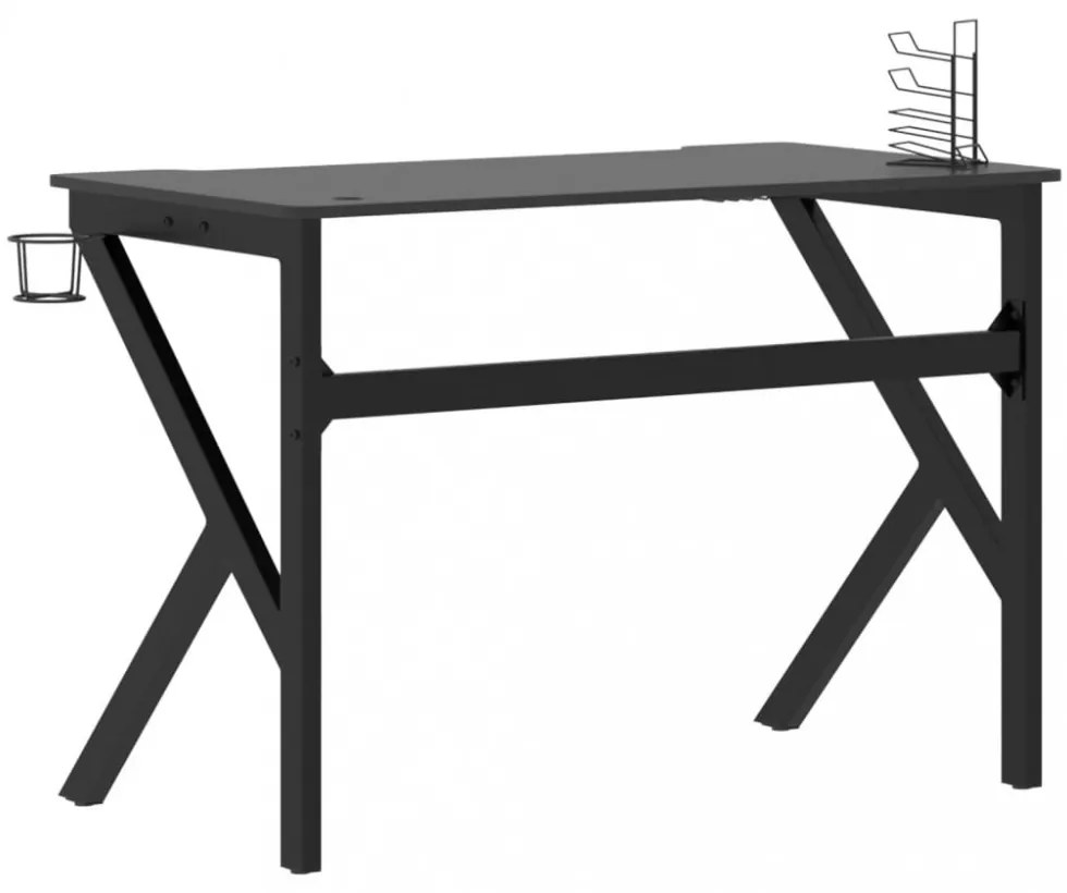 fekete K-lábú gamer asztal 110 x 60 x 75 cm