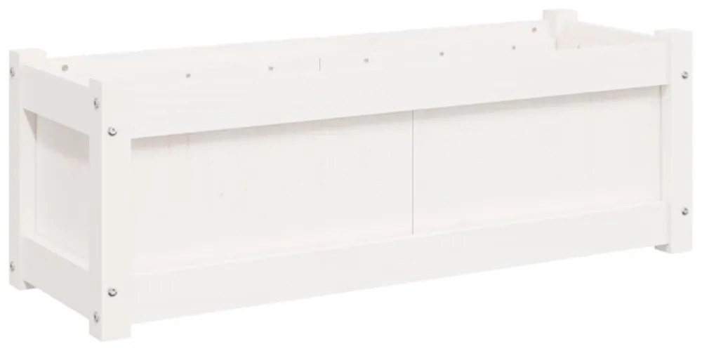 fehér tömör fenyő kerti virágláda 90x31x31 cm