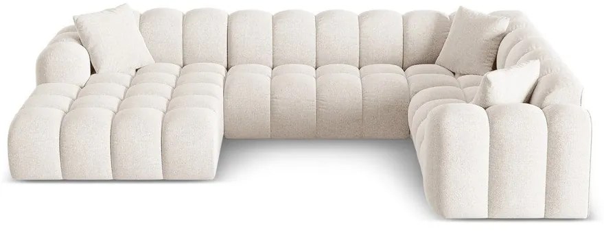 Krémszínű zsenília sarokkanapé (jobb oldali-U alakú) Treno – Cosmopolitan Design