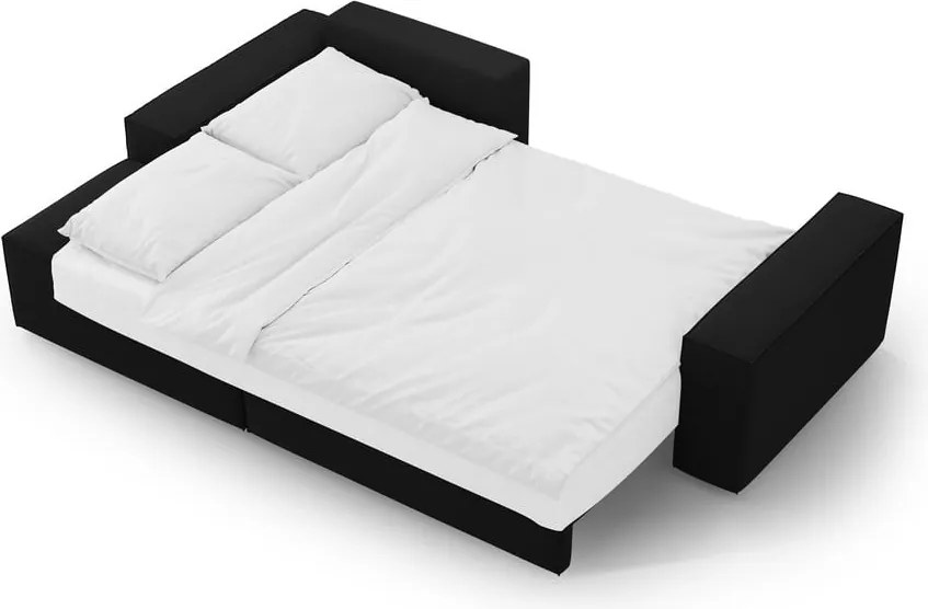 Fekete kinyitható sarokkanapé (bal oldali) Jodie – Micadoni Home