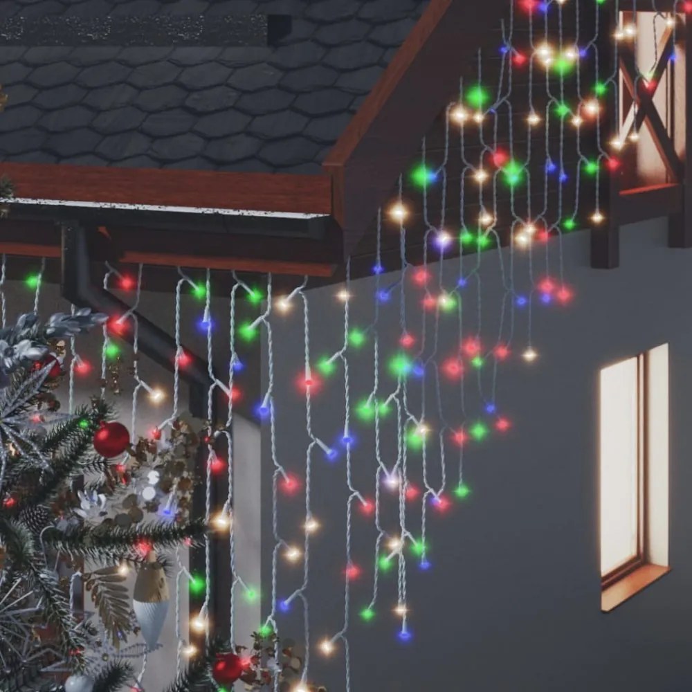 8 funkciós színes LED-es jégcsapfényfüggöny 400 LED-del 10 m