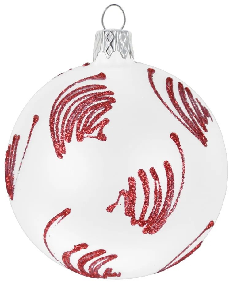 3 db-os fehér üveg karácsonyi dekoráció készlet - Ego Dekor