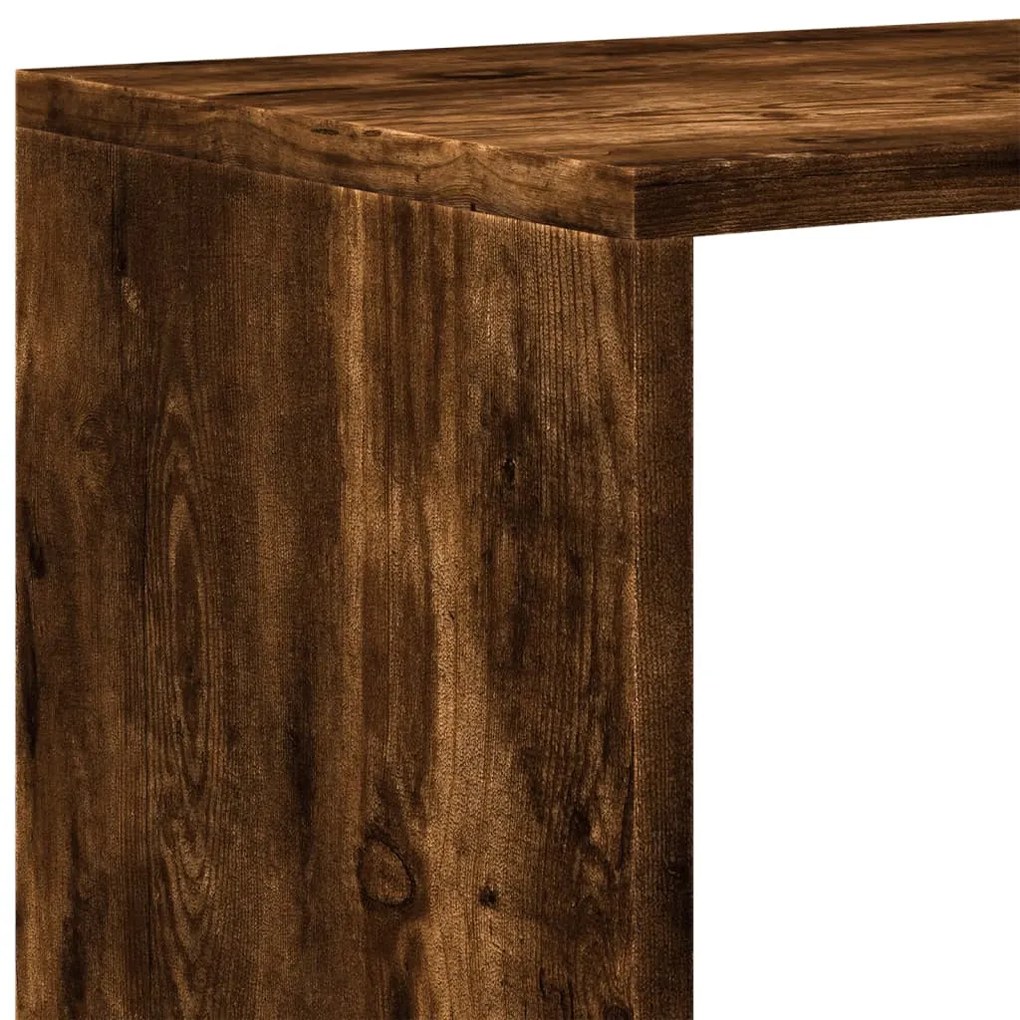 3 szintes füstös tölgy fa elválasztó könyvespolc 99x29x99 cm