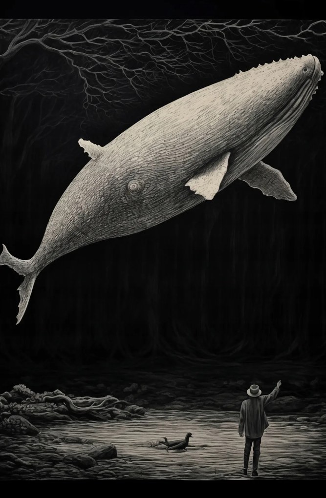 Poszter 53x81cm Fehér Bálna