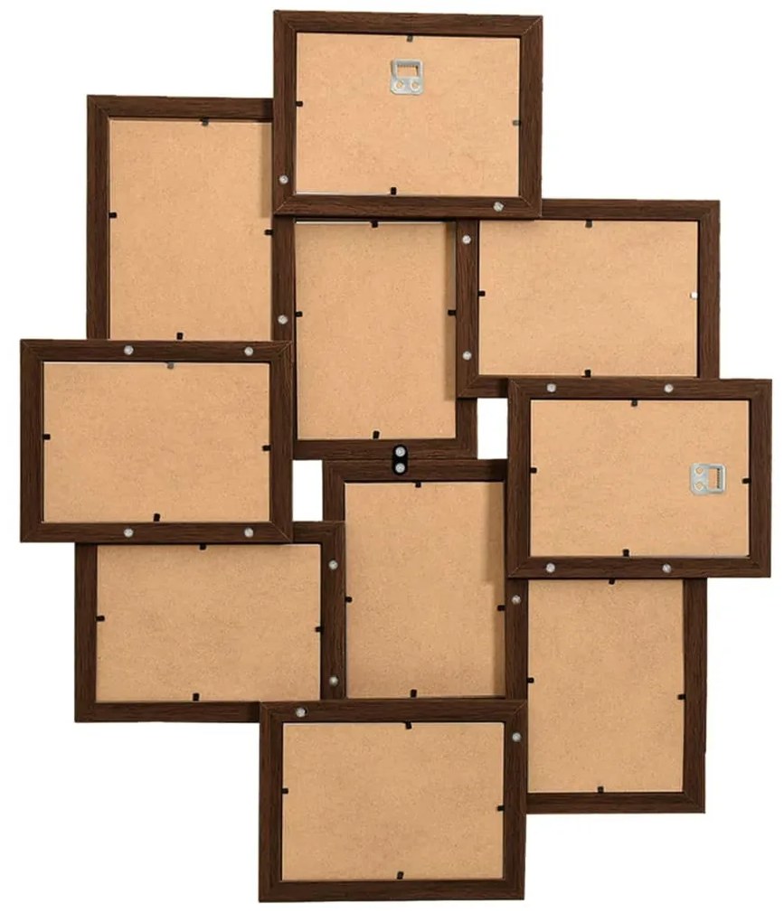 sötétbarna MDF fényképkeretszett 10 db 13 x 18 cm-es képhez