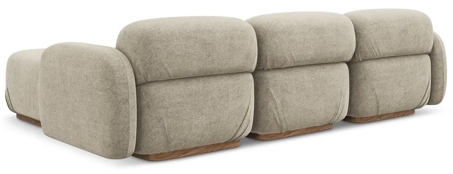 Bézs buklé moduláris sarokkanapé Ailani – Makamii