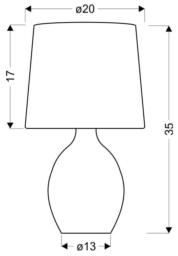 Világosszürke asztali lámpa textil búrával (magasság 35 cm) Ambon – Candellux Lighting
