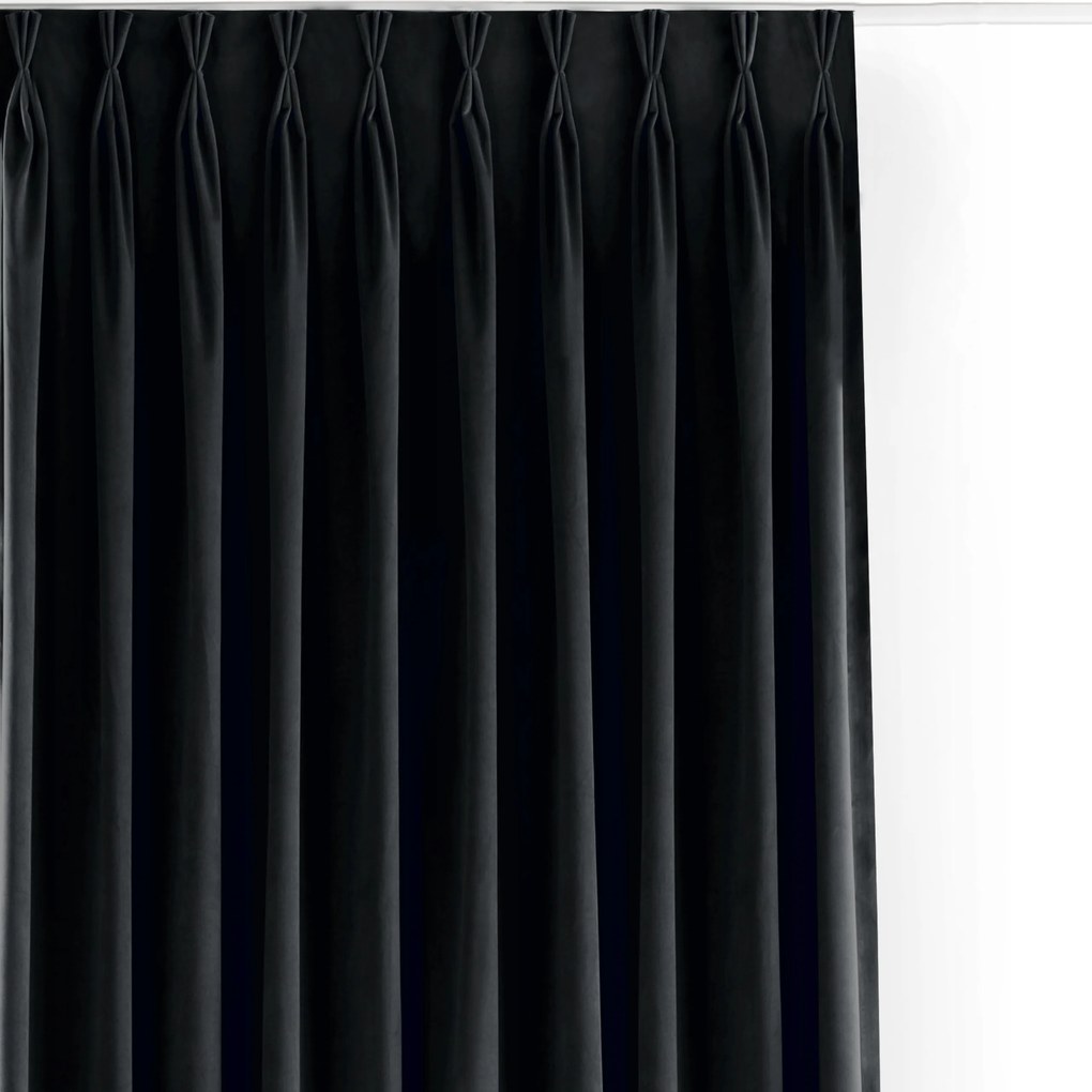 Filumi Velúr függöny sima flexibilis nappali Fekete 400x225
