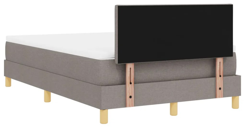 Box Spring Ágy Matraccal &amp; LED Taupe 120x200 cm Szövet