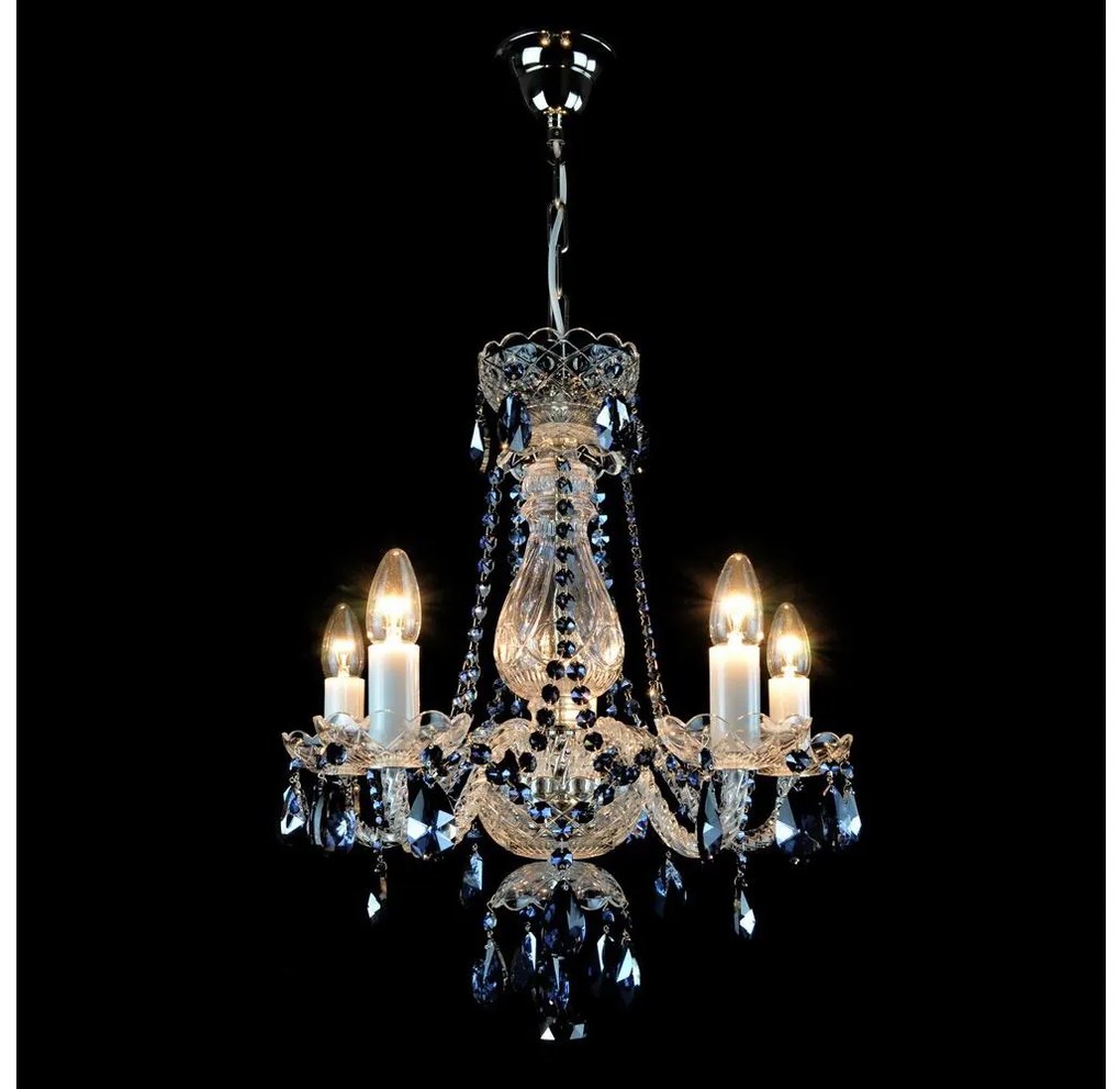 Wranovsky JWZ102052101 - Kristály csillár láncon DE LUXE 5xE14/40W/230V