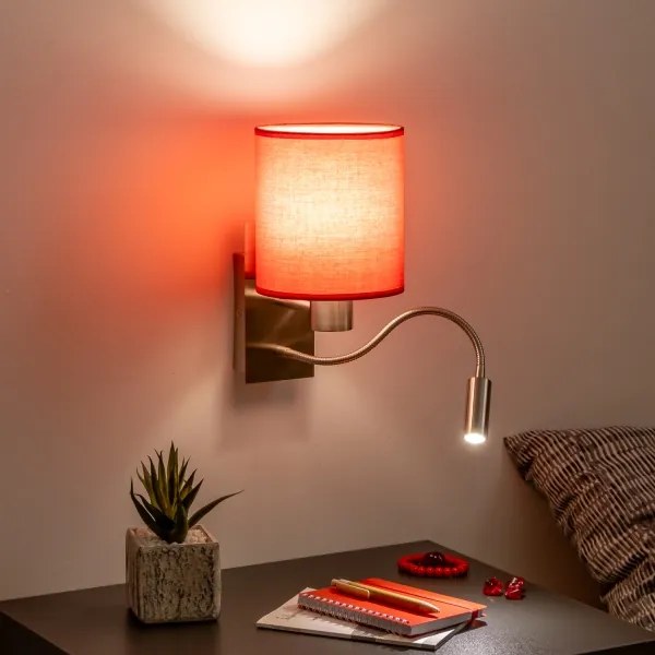 Brilagi - LED Fali lámpa NUBILA 1xE27/25W/230V + LED/3W króm/piros