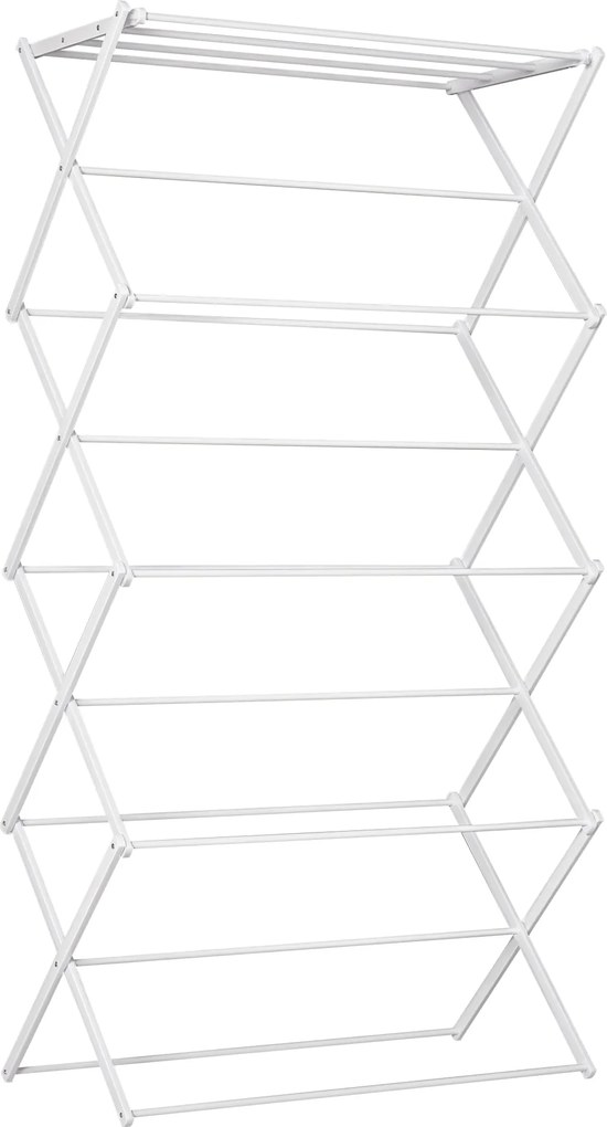 HOMCOM Összecsukható Ruhaszárító Állvány 8-Szintes Szárító Torony Fehér 74 x 35 x 144 cm | Aosom