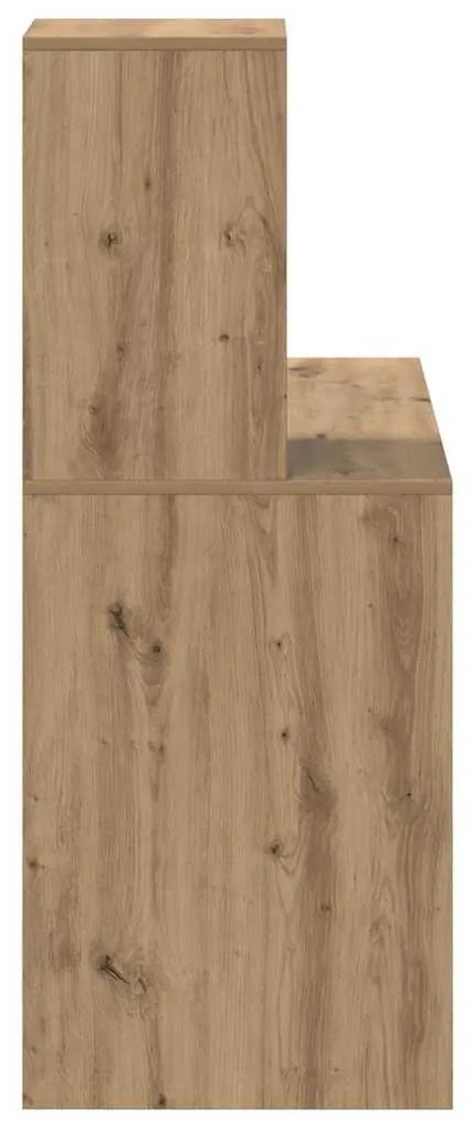 Asztal polcokkal kézműves tölgy 102 x 50 x 124 cm Faanyag