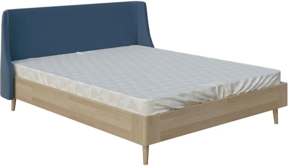 Lagom Side Wood kék kétszemélyes ágy, 180 x 200 cm - AzAlvásért