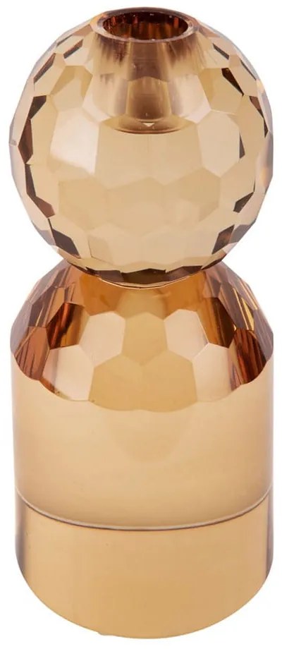 Bézses sárga üveg gyertyatartó Crystal Art - PT LIVING