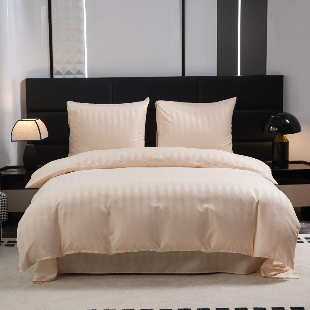 JASMINE mikroszálas szállodai ágyneműhuzat, pezsgőszínű – 2 cm-es csíkos Ágyneműhuzat mérete: 70 x 90 cm | 140 x 220 cm