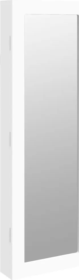 vidaXL fehér falra szerelhető tükrös ékszerszekrény 30x8,5x90 cm