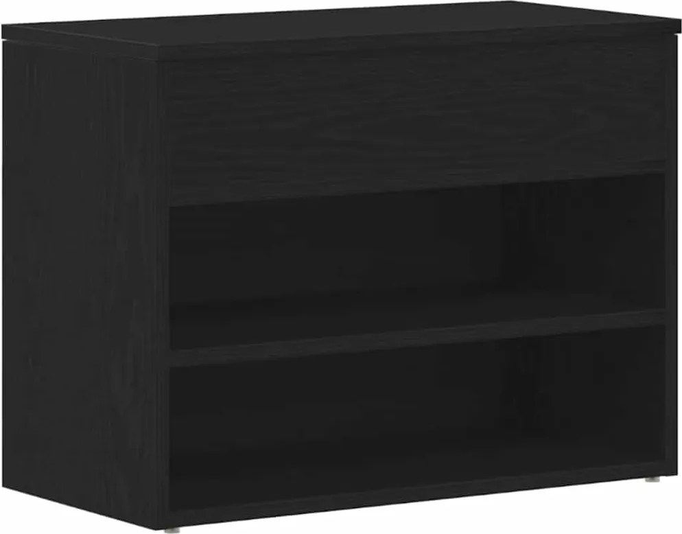 vidaXL Cipőpad polcokkal Fekete tölgy 60 x 30 x 45 cm Faanyag