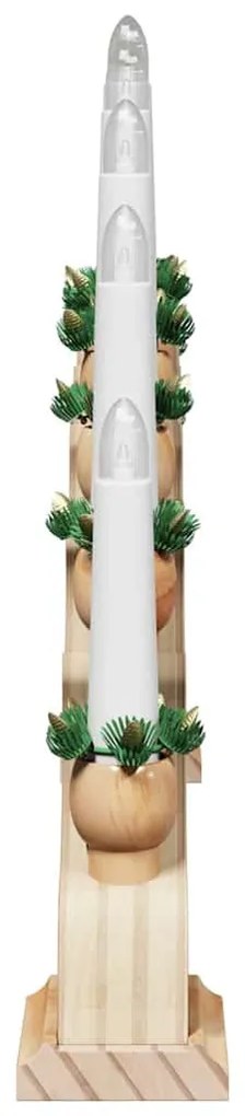 Karácsonyi gyertyatartó ív 10 LED gyertyával Barna