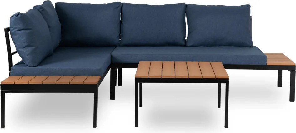Kerti bútor szett sötétkék / fekete színkombinációban – NORMAN