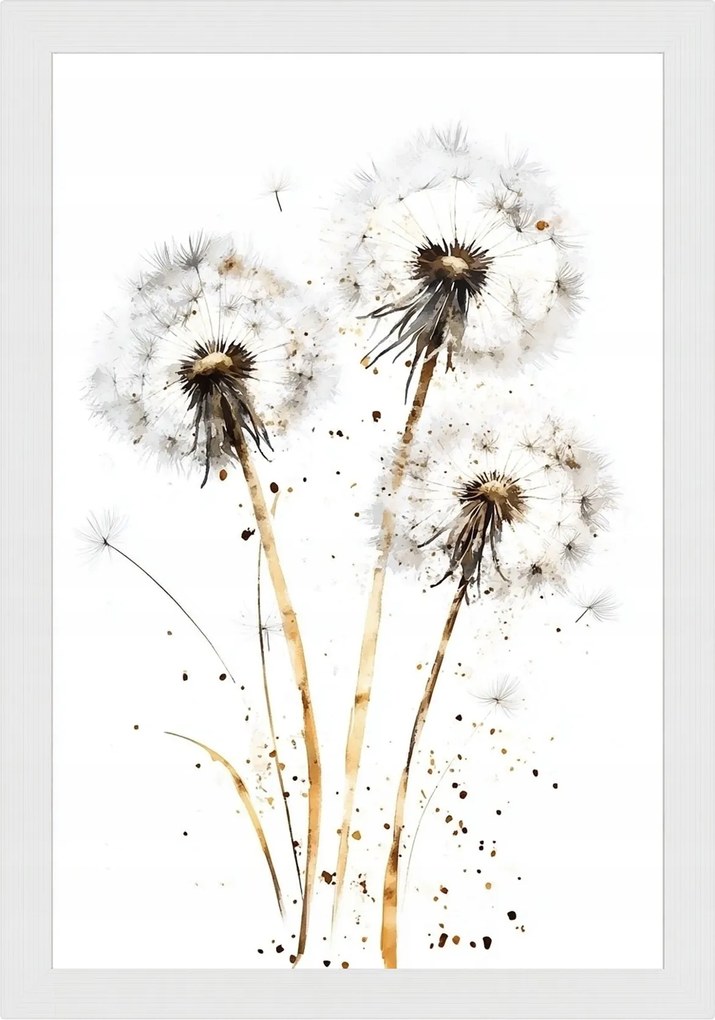 Poszter Keret Fa Grafika Természet Virágok Pitypang Pehely Boho 40x60