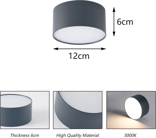 Brilagi - LED fürdőszobai mennyezeti lámpa FORIS LED/14W/230V átm. 12 cm antracit IP44