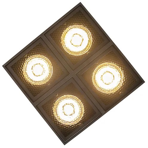 Design spotlámpa fekete 4-lámpás - Qubo Honey