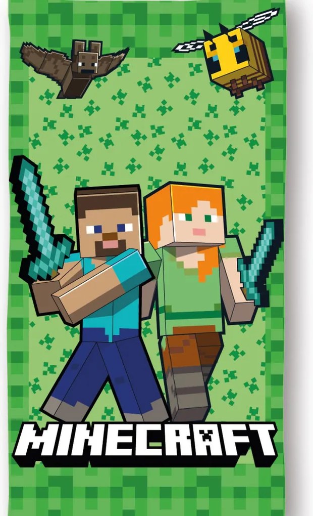 Minecraft Cube World fürdőlepedő, strand törölköző 70x140cm (Fast Dry)