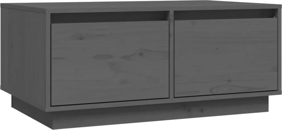 vidaXL szürke tömör fenyőfa dohányzóasztal 80 x 50 x 35 cm