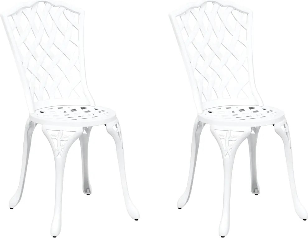 vidaXL Kerti Szék 2 pcs Fehér 39 x 40 x 87cm Alumínium