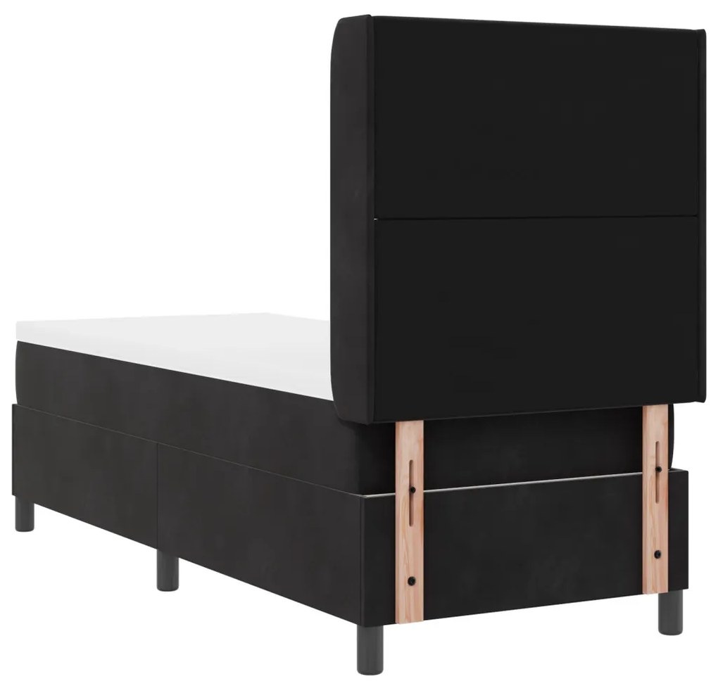 Boxspring Ágy Matrac Használatával Fekete 80x200 cm Bársonyos