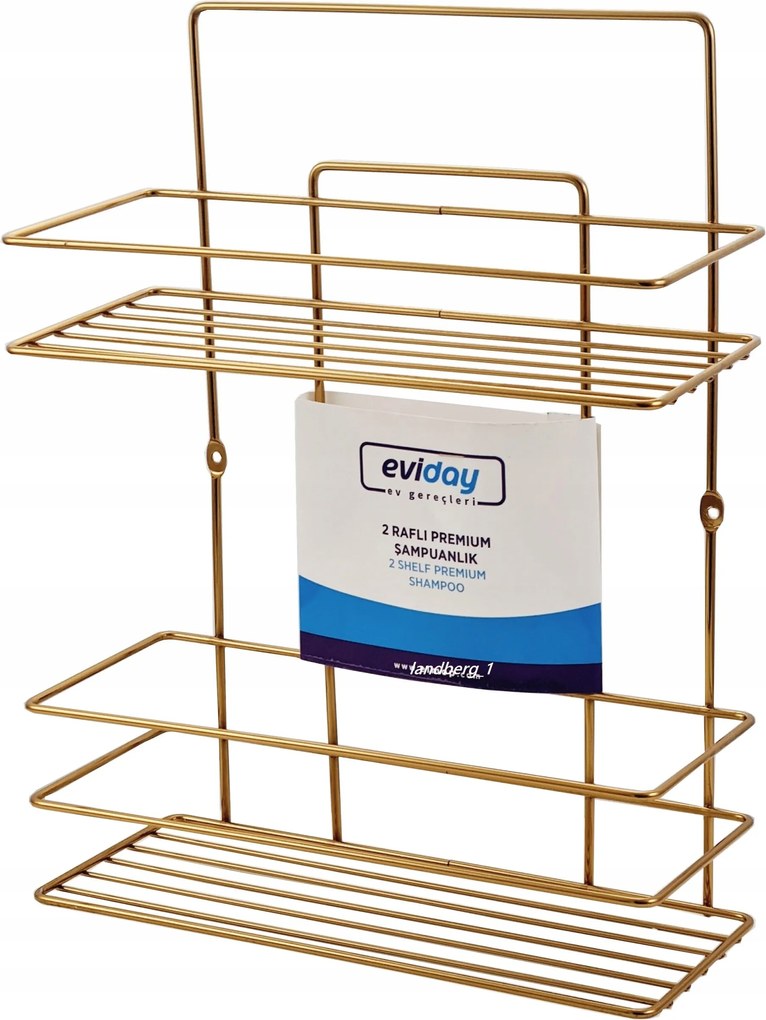 Fürdőszobai Polc Téglalap Alakú 2 szintes Arany