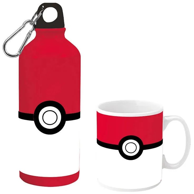 Pokémon Pokeball porcelán bögre és alumínium kulacs szett