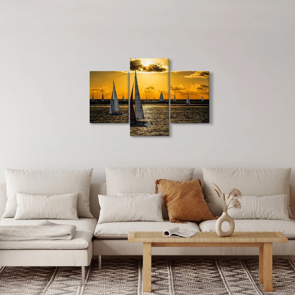 Jacht a naplementében képe (90x60 cm)
