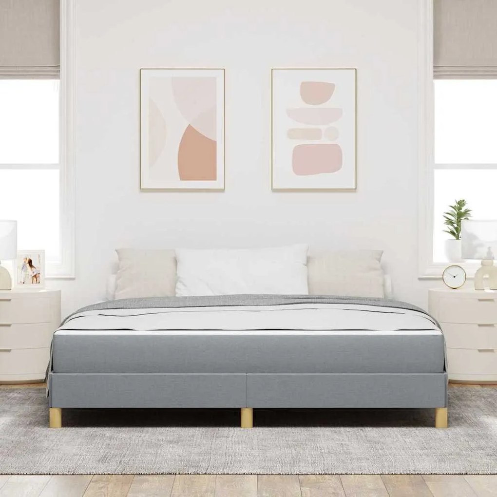 Boxrugós ágy Világosszürke és Barna 180 x 200 cm