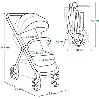 Lionelo - INGRID fekete babakocsi