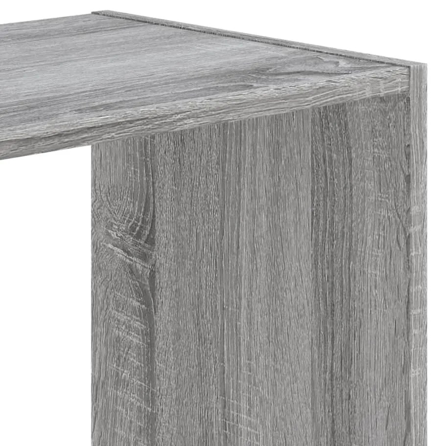 szürke sonoma színű szerelt fa könyvespolc 102 x 32 x 102 cm