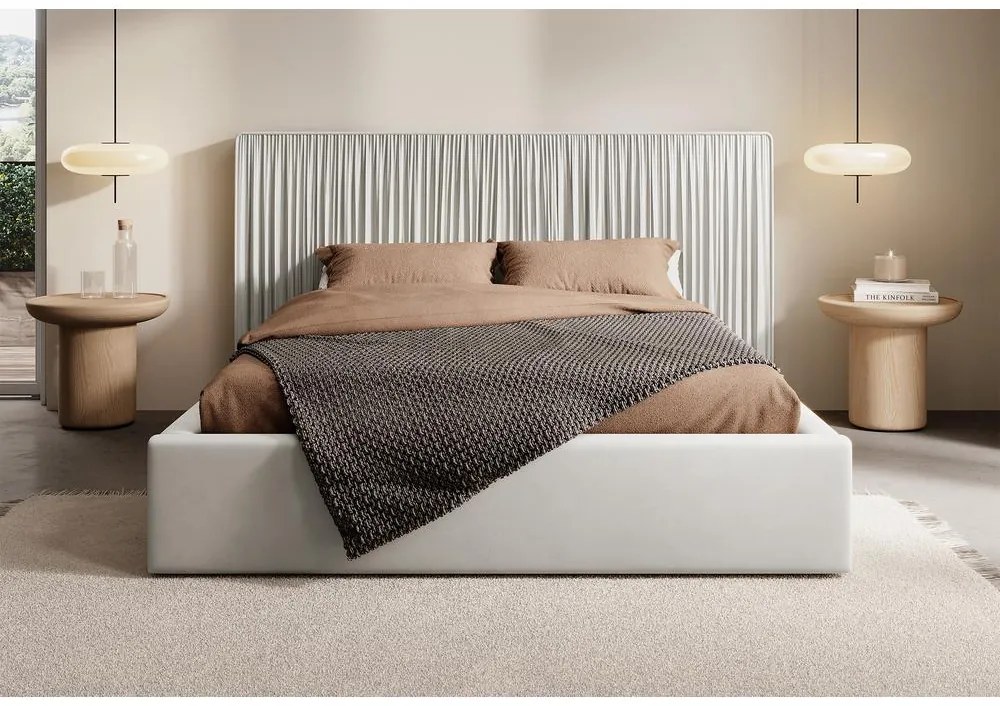 Franciaágy 140 cm Thala 140 (ágyráccsal) (tárolóhellyel) (gyöngy + fekete). Akció -15%. 1099737