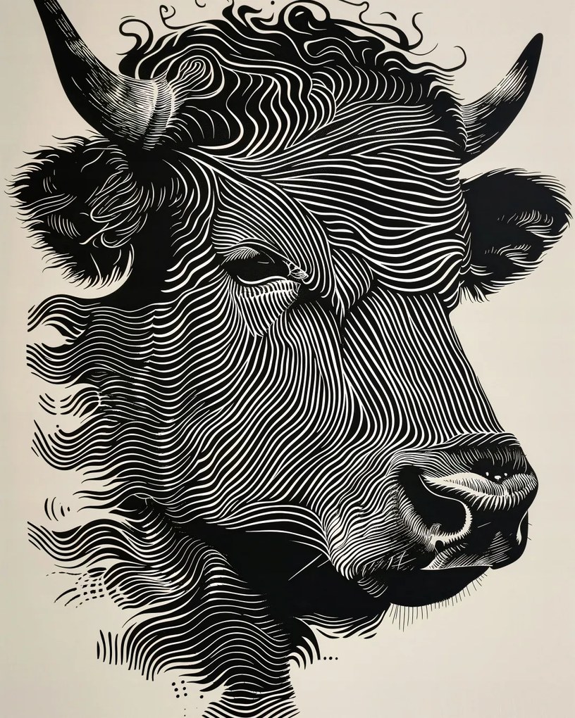 Poszter 40x50cm Bika fényes színekben