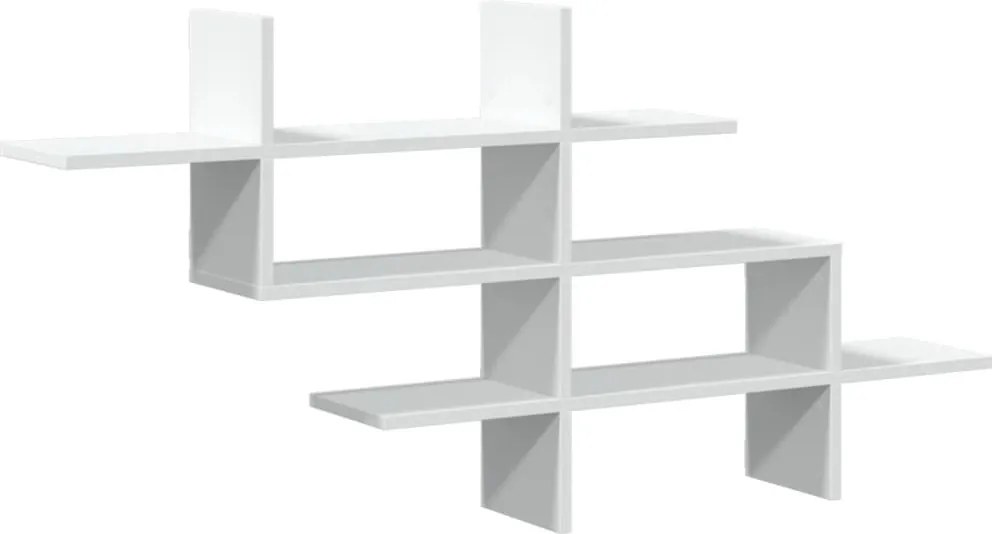 vidaXL fehér szerelt fa fali polc 124,5 x 18 x 60,5 cm