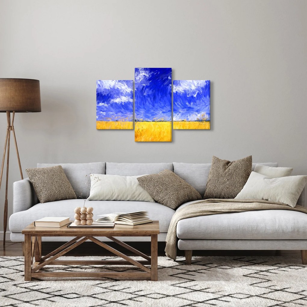 Kép - olajfestmény, arany mező (90x60 cm)