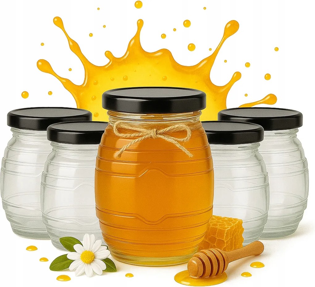 20x Üveg Tároló Ul 380ml méz lekvár ajándék üveg tartályok