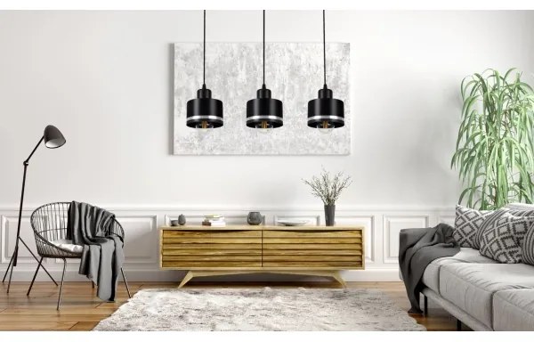 Csillár zsinóron BODO SILVER 3xE27/60W/230V