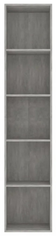 betonszürke szerelt fa könyvszekrény 40 x 30 x 189 cm