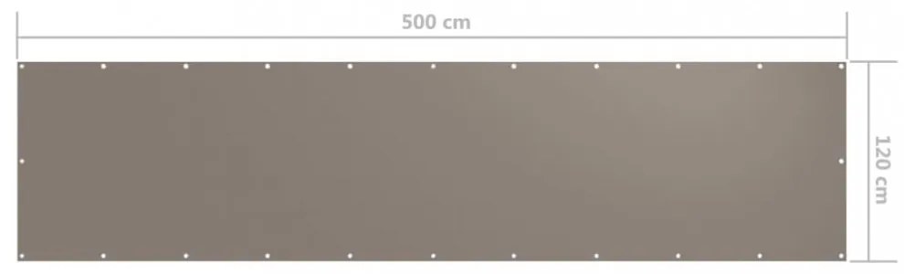 tópszínű oxford-szövet erkélyparaván 120 x 500 cm