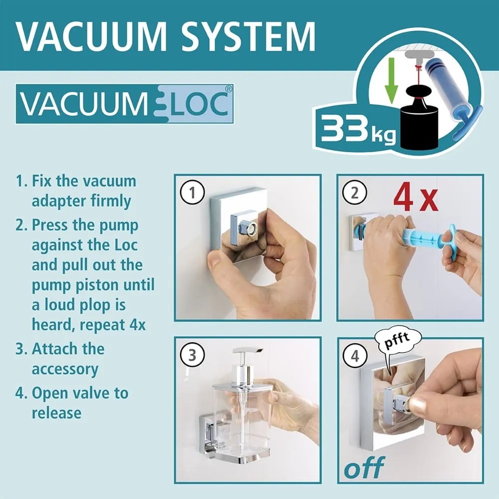 Vacuum-Loc fúrásmentes WC-papír tartó, 14 x 13 cm - Wenko