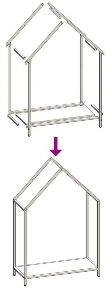 fekete hidegen hengerelt acél tűzifatároló 60x25x90 cm